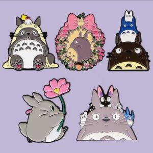 5 pc Totoro Enamel Pin Set